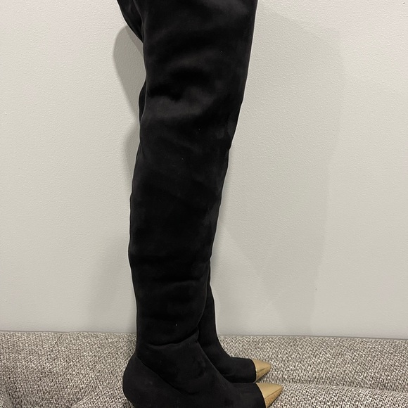 Title: Over-the-Knee Suede Boots - Size US 6.5 - Picture 2 of 14